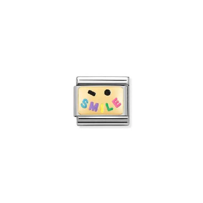 Classic Gold and Enamel Rainbow Smile Plate Family & Friends Charms