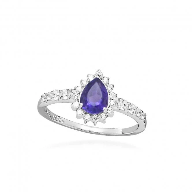 Hope Teardrop Purple Amethyst Ring, Size 54