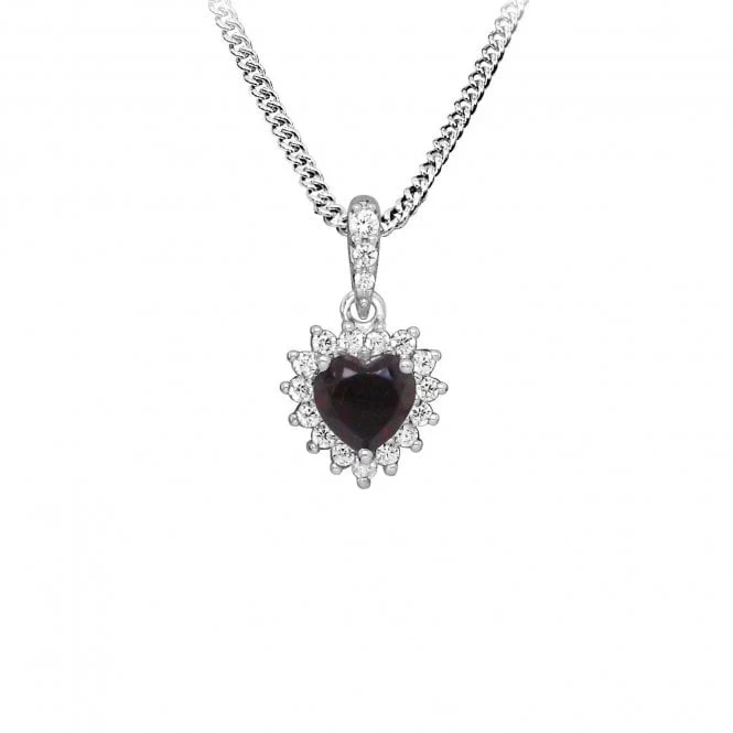 Hope Heart Red Garnet Pendant Necklace