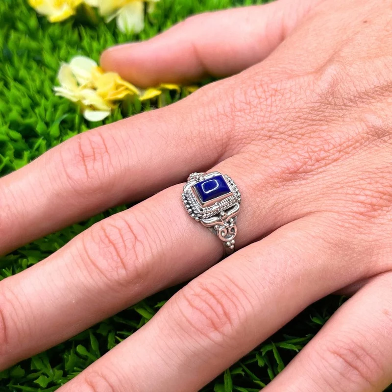 925 Silberring Lapislazuli #8