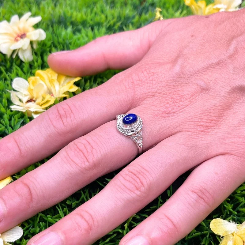 925 Silberring Lapislazuli #7