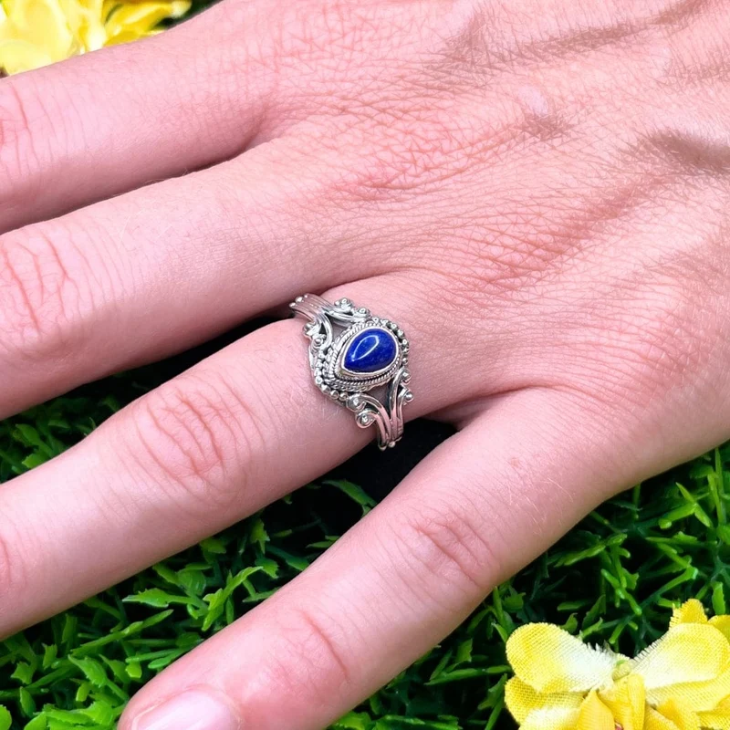 925 Silberring Lapislazuli #5