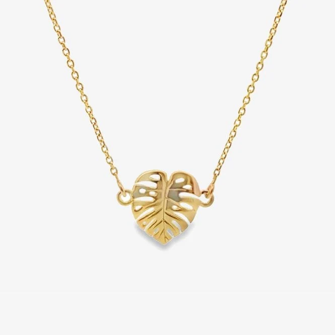 Gold Palm Leaf Necklace
