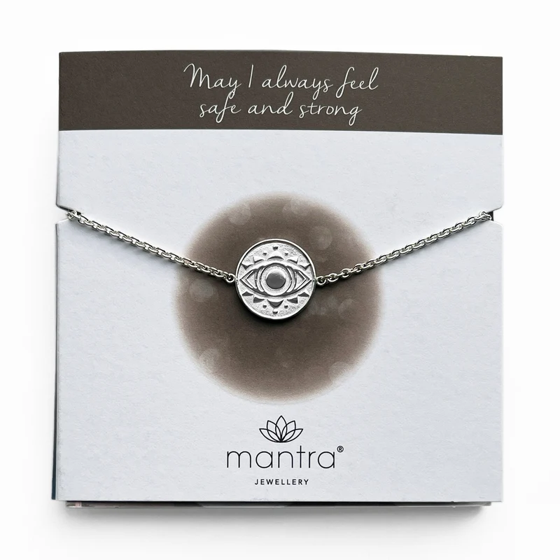 Evil Eye Disc Bracelet in Sterling Silver