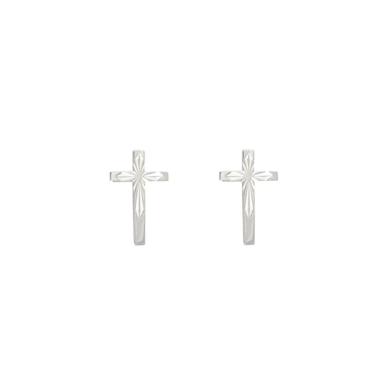 Cross Earrings in Sterling Silver