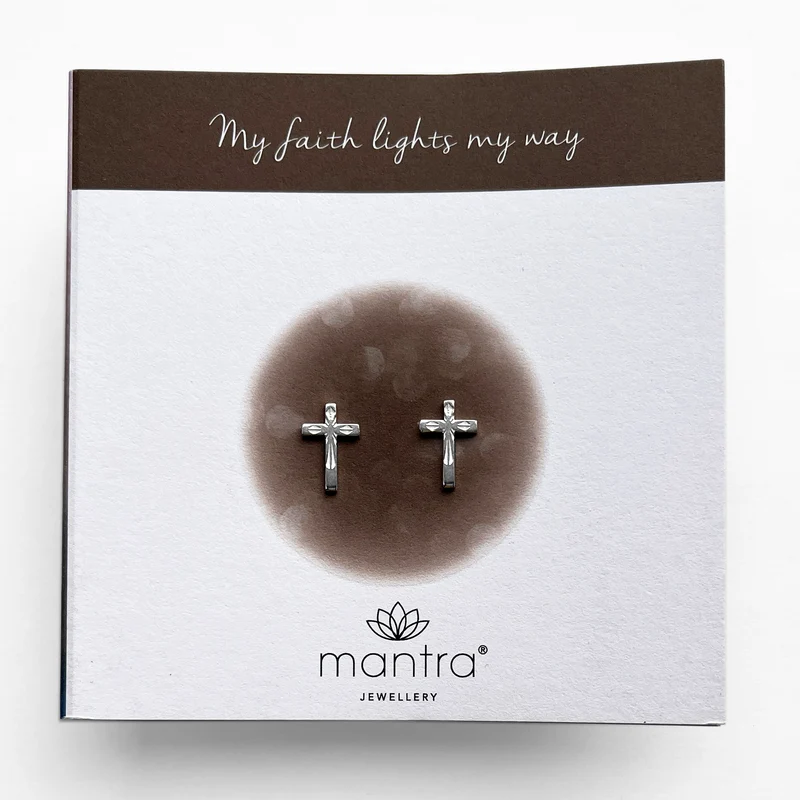 Cross Earrings in Sterling Silver