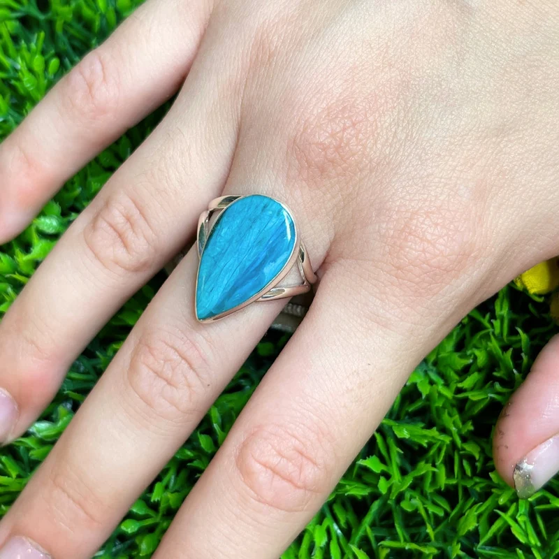 Peruanischer Blauer Opalring #18