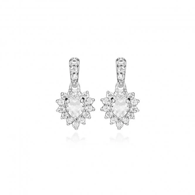 Hope Heart White Topaz Drop Earrings