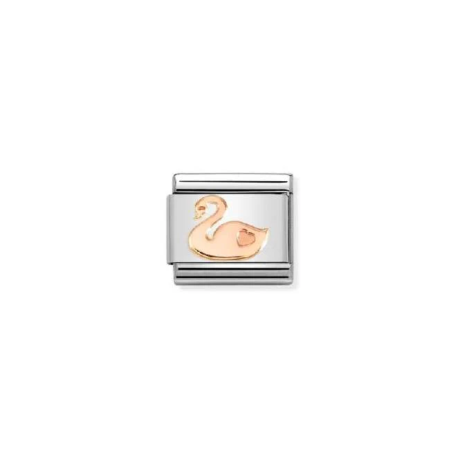 Classic Rose Gold Swan Animals Charms