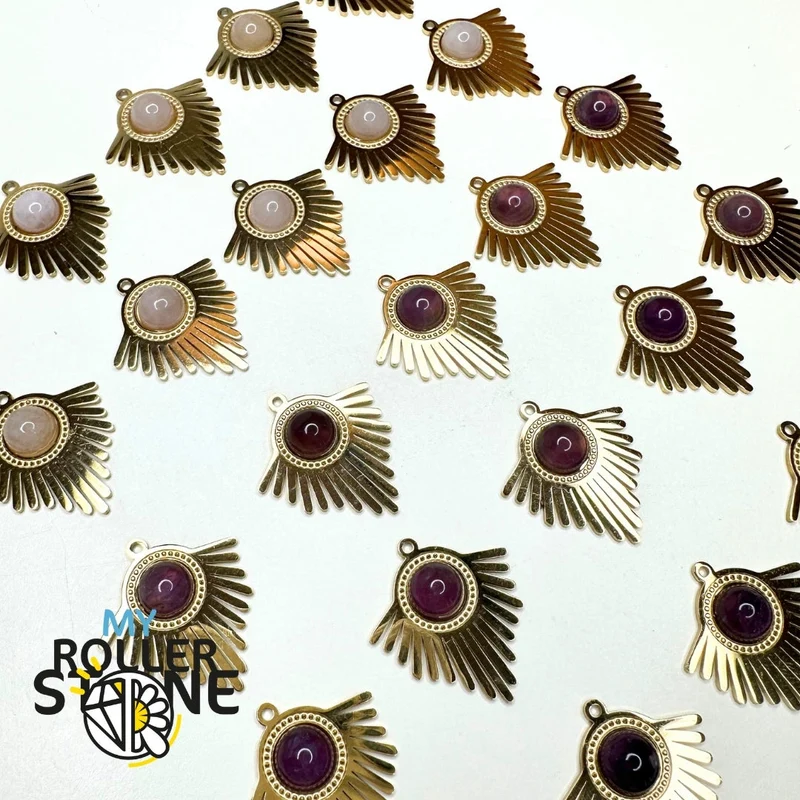 Amethyst-Edelstahlanhänger – Sonnenstein