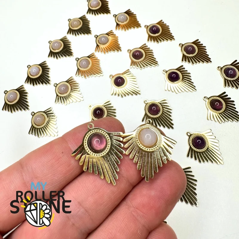 Amethyst-Edelstahlanhänger – Sonnenstein