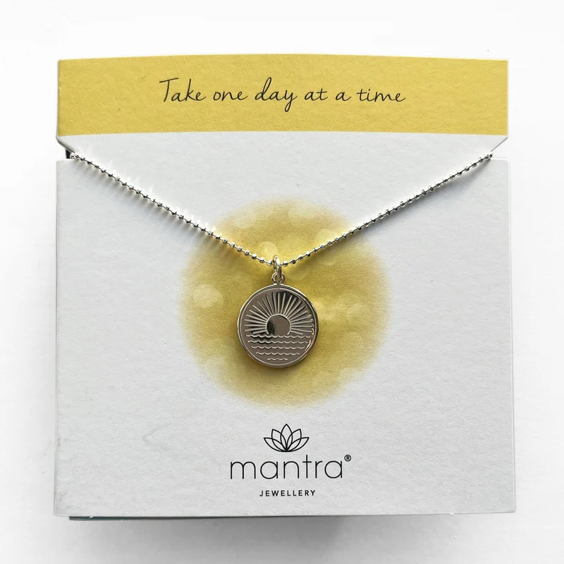 One Day at a Time Disc Necklace in Sterling Silver