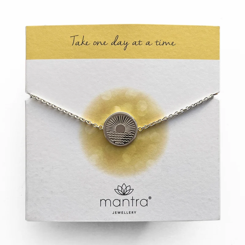 One Day at a Time Disc Bracelet in Sterling Silver