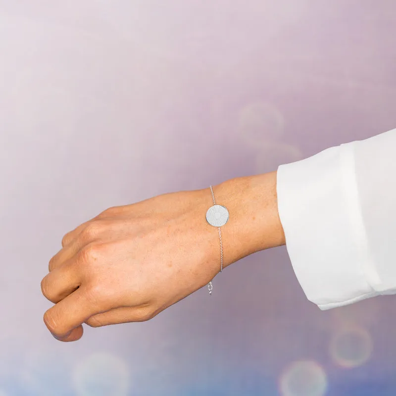 One Day at a Time Disc Bracelet in Sterling Silver