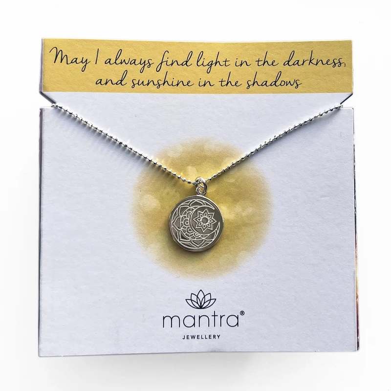 Moon & Sun Disc Necklace in Sterling Silver