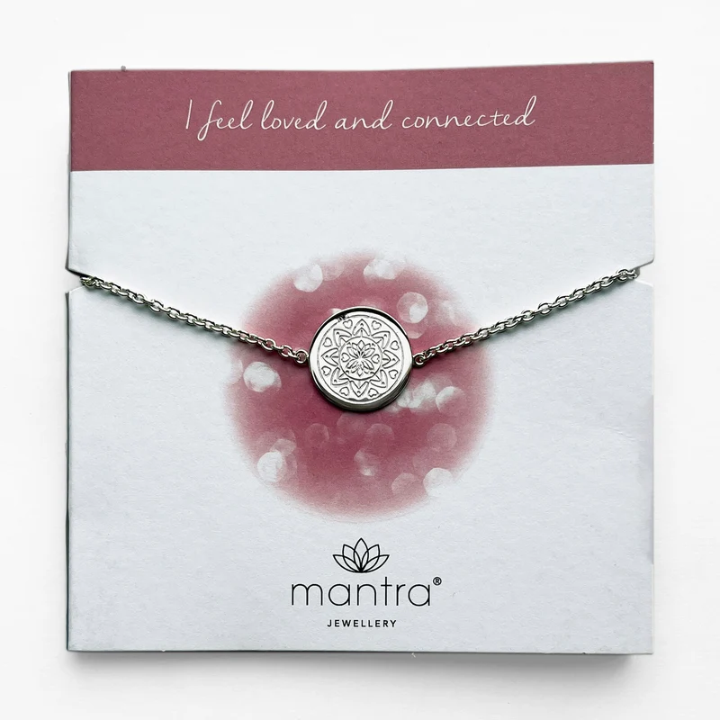 Love Mandala Disc Bracelet in Sterling Silver