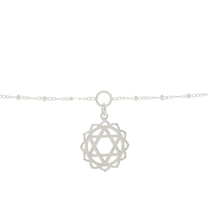 Heart Chakra Charm Bracelet in Sterling Silver