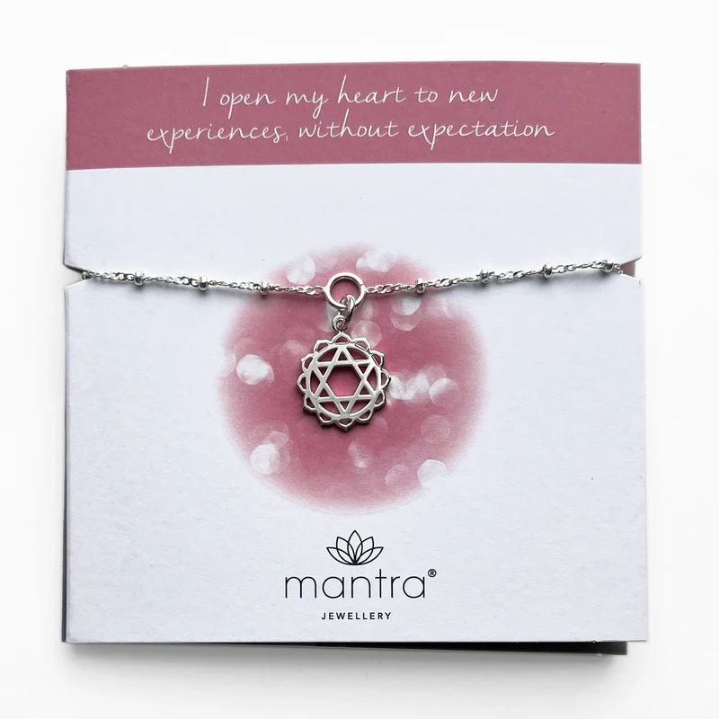 Heart Chakra Charm Bracelet in Sterling Silver