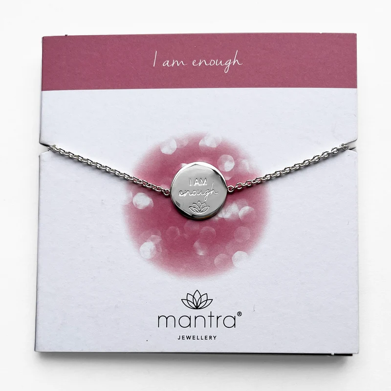 I am Enough Disc Bracelet in Sterling Silver