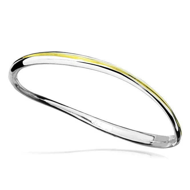Trailblazer 18kt Gold & Silver Bangle, Medium
