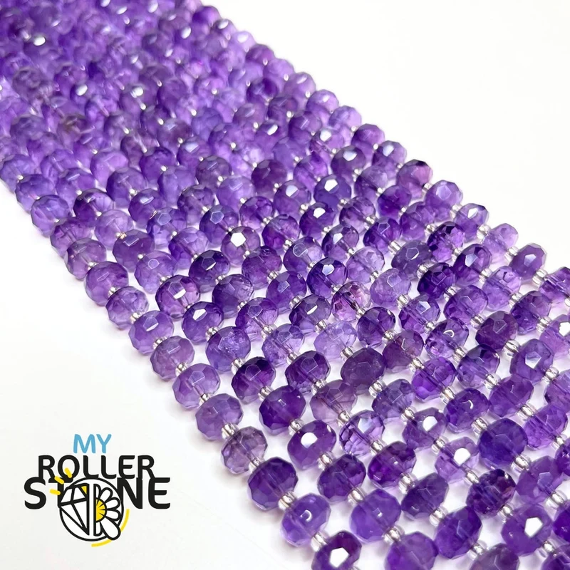 Amethystperle facettiert gewölbt Rondelle