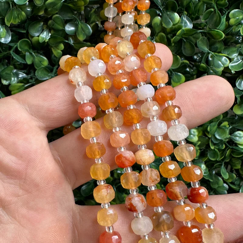 Facettierte Rondelle-Karneol-Perle
