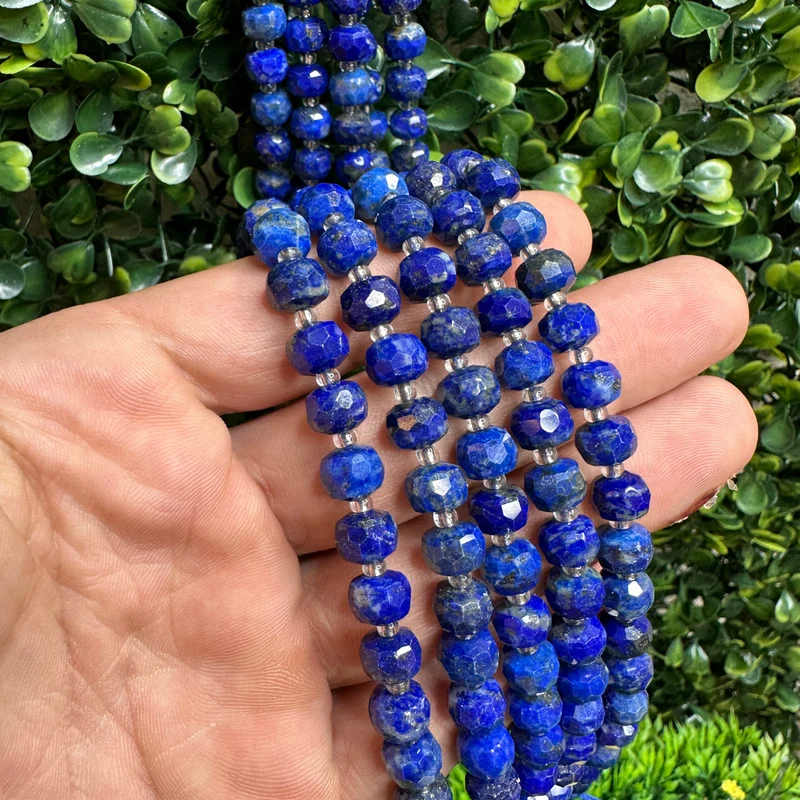 Lapislazuli facettierte Rondelle-Perle