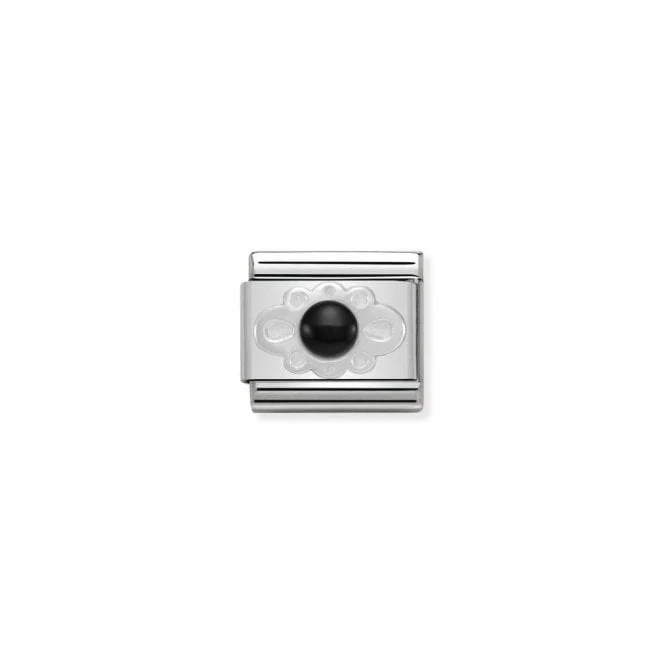 Classic Silver Black Agate Ribbon Fashion & Fun Charms