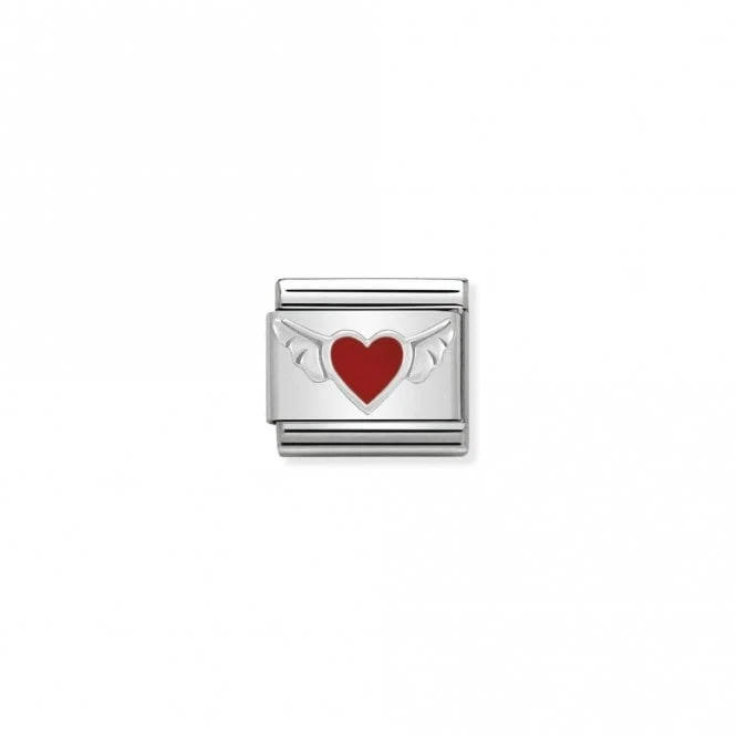 Classic Silver Heart with Wings Love & Hearts Charms