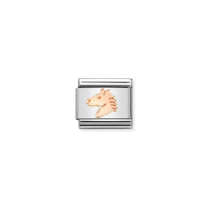 Classic Rose Gold Horse Head Animals Charms