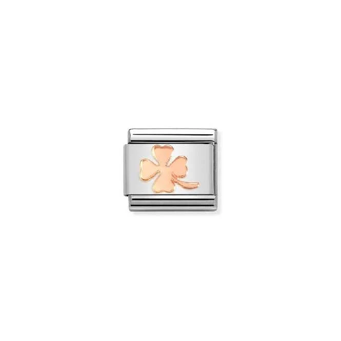 Classic Rose Gold Four-Leaf Clover Good Luck Charms