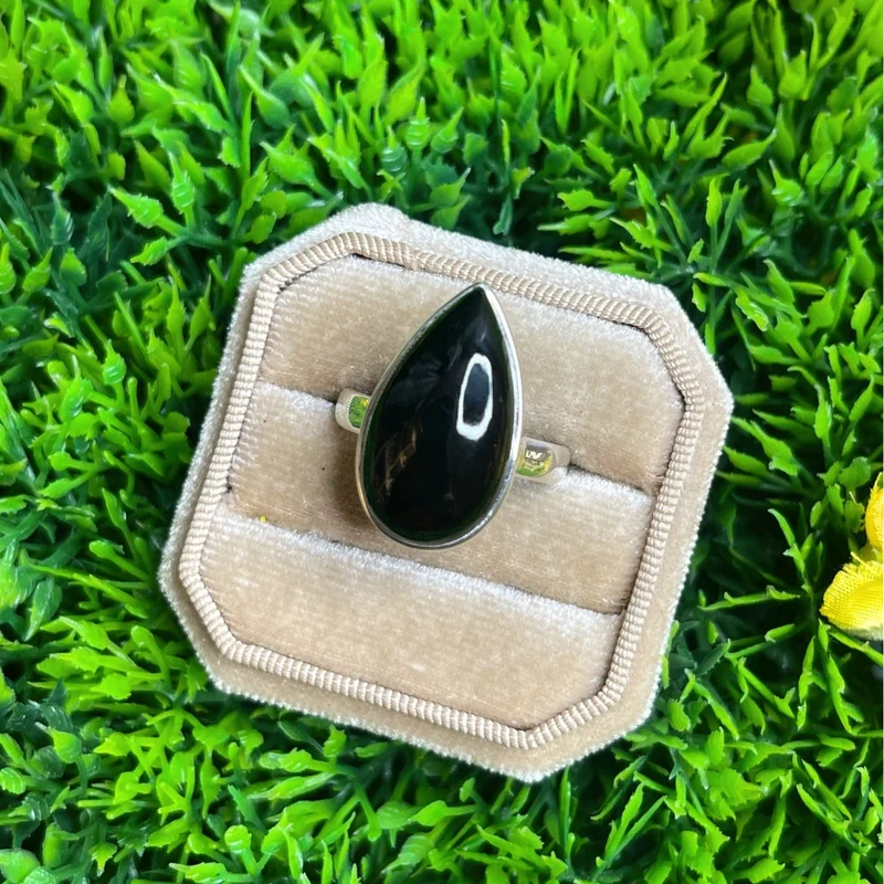 Silberner Onyxring #15