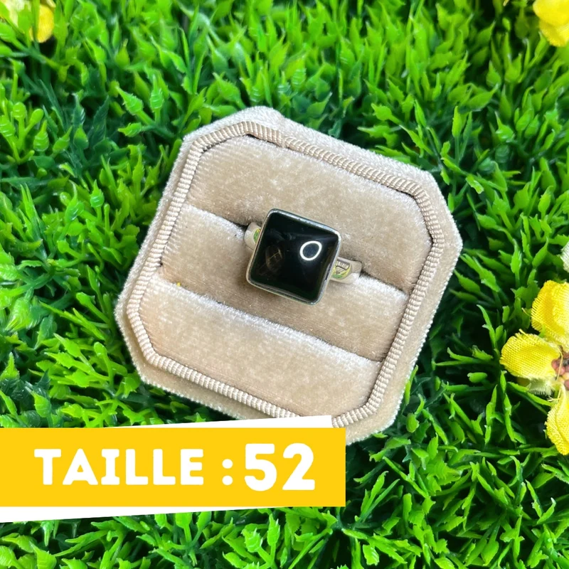 Silberner Onyxring #20