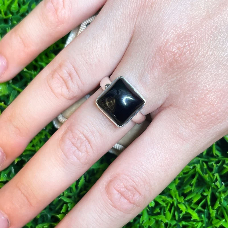 Silberner Onyxring #20