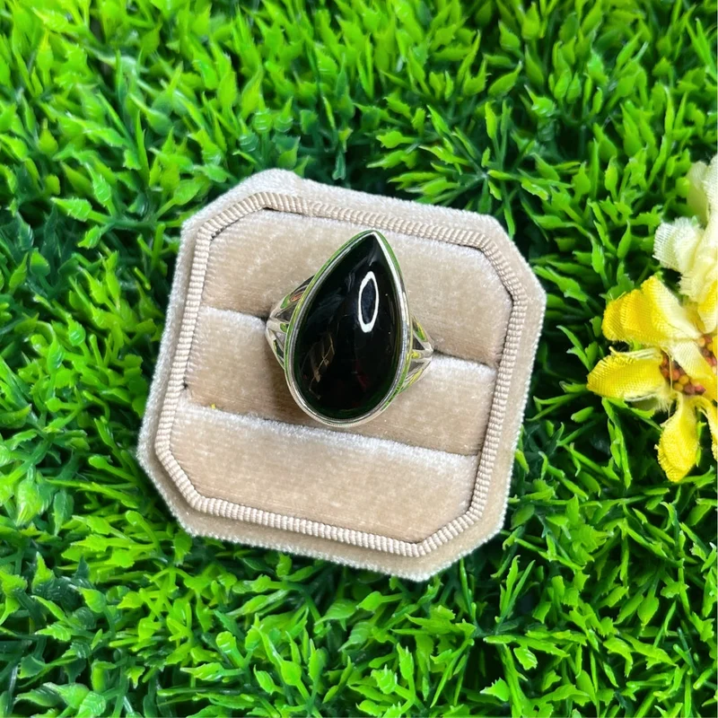 Silberner Onyxring #16