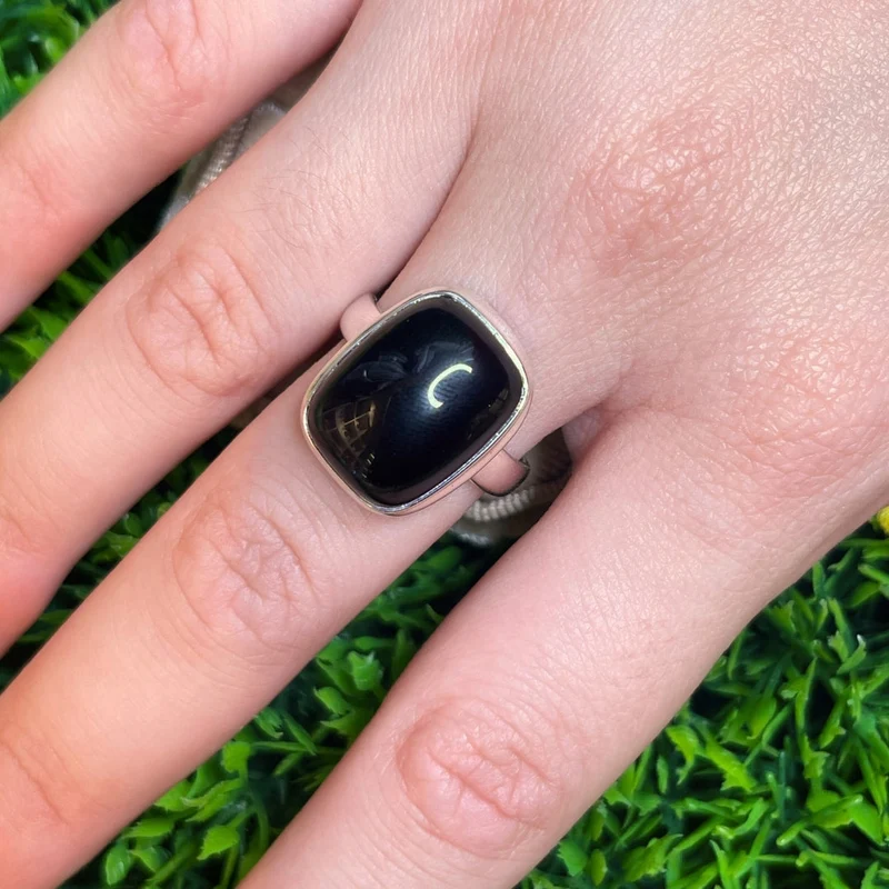 Silberner Onyxring #18