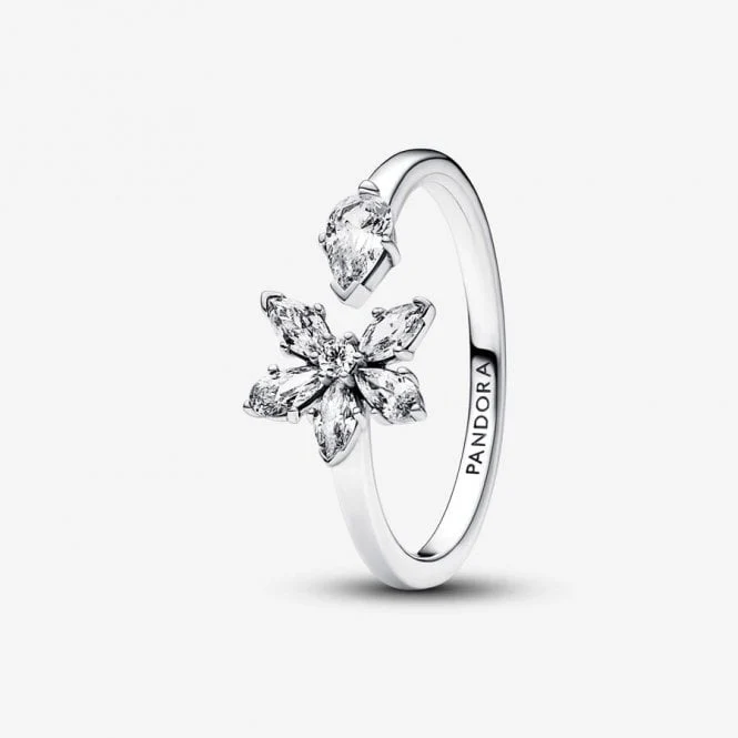 Sparkling Herbarium Cluster Open Ring, Size 58