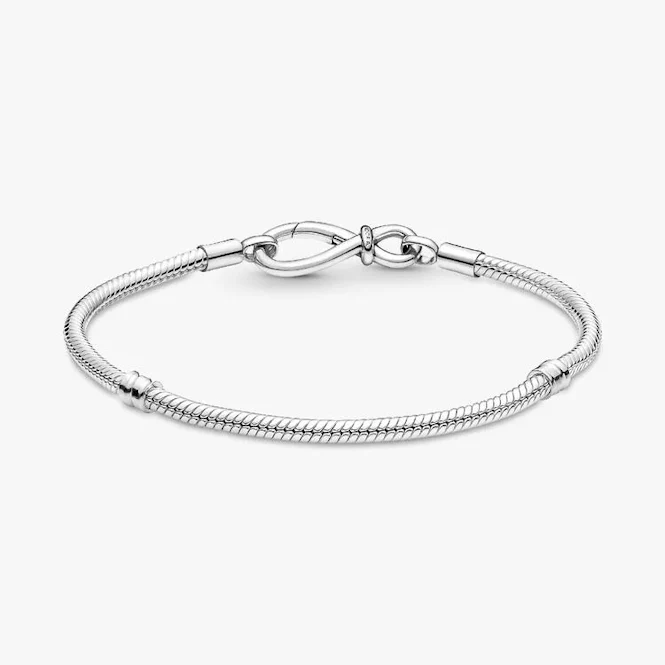 Moments Infinity Knot Snake Chain Bracelet, 18cm