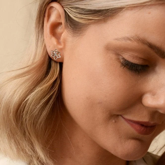 Silver Amulets Flower Earrings