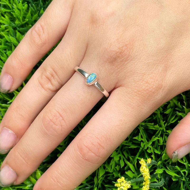 Australischer Opal-Silberring Nr. 18