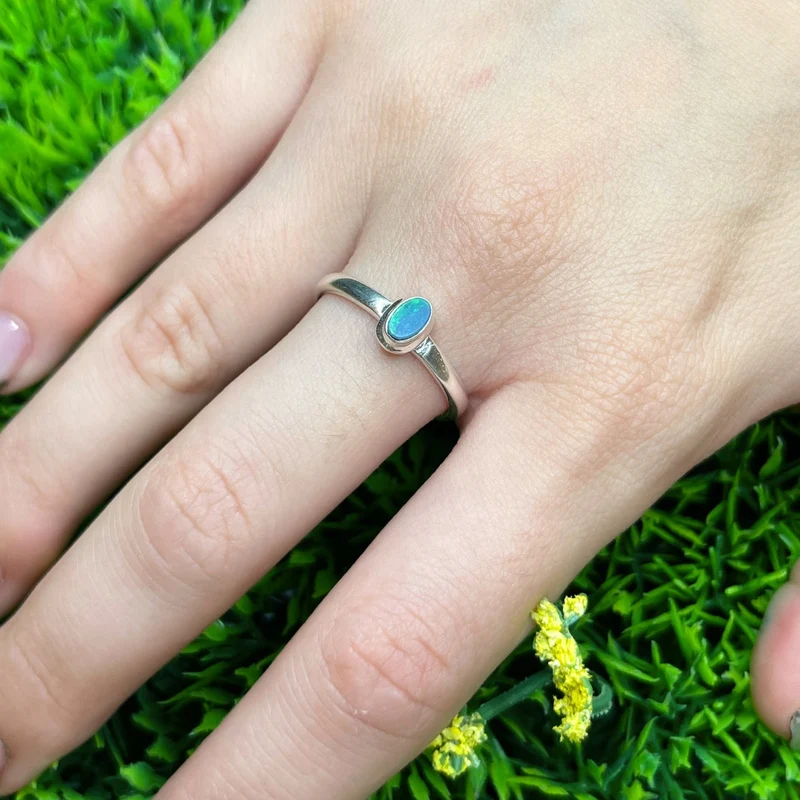 Australischer Opal-Silberring Nr. 7