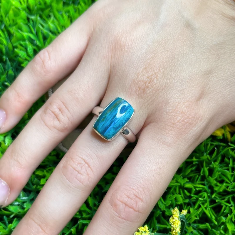 Peruanischer Blauer Opalring #41