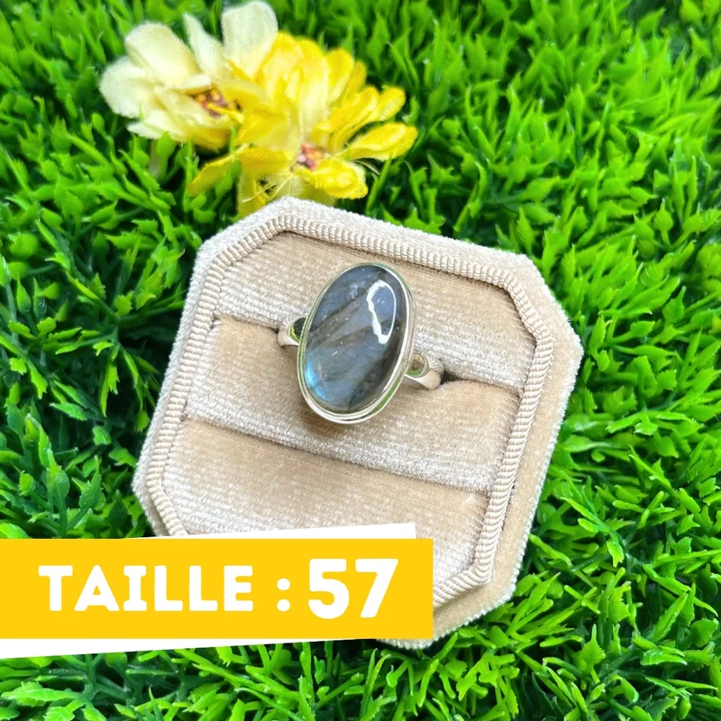 Bluefire Labradorit-Silberring Nr. 73