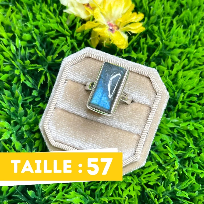 Bluefire Labradorit-Silberring Nr. 66