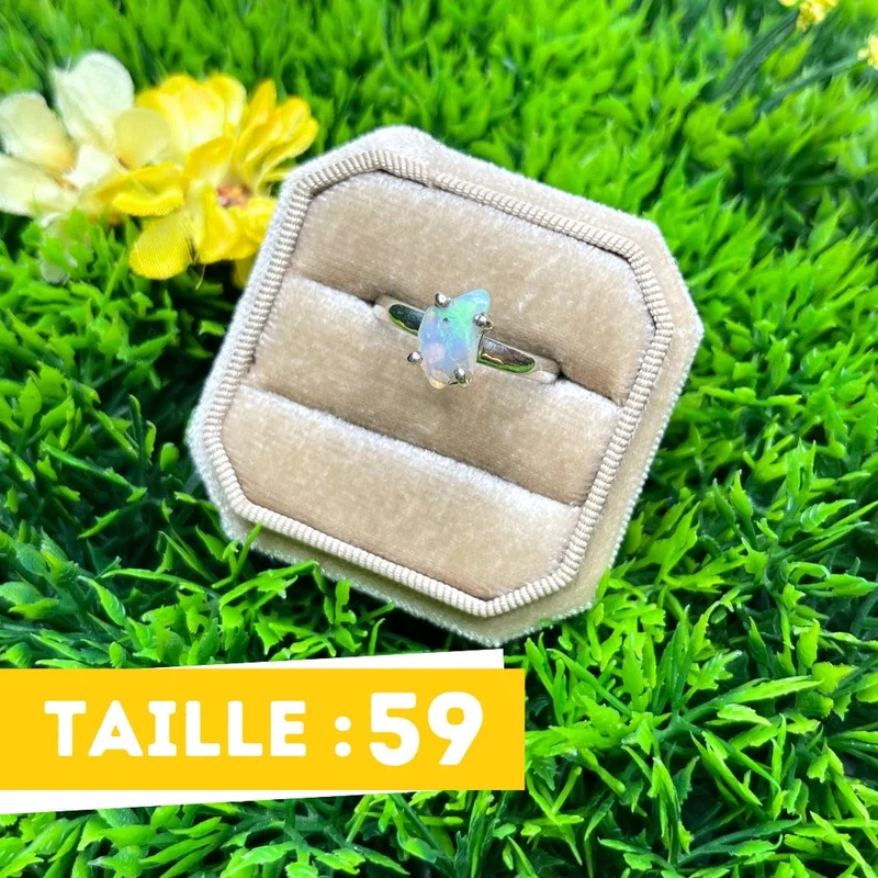 Äthiopischer Opal-Silberring #40