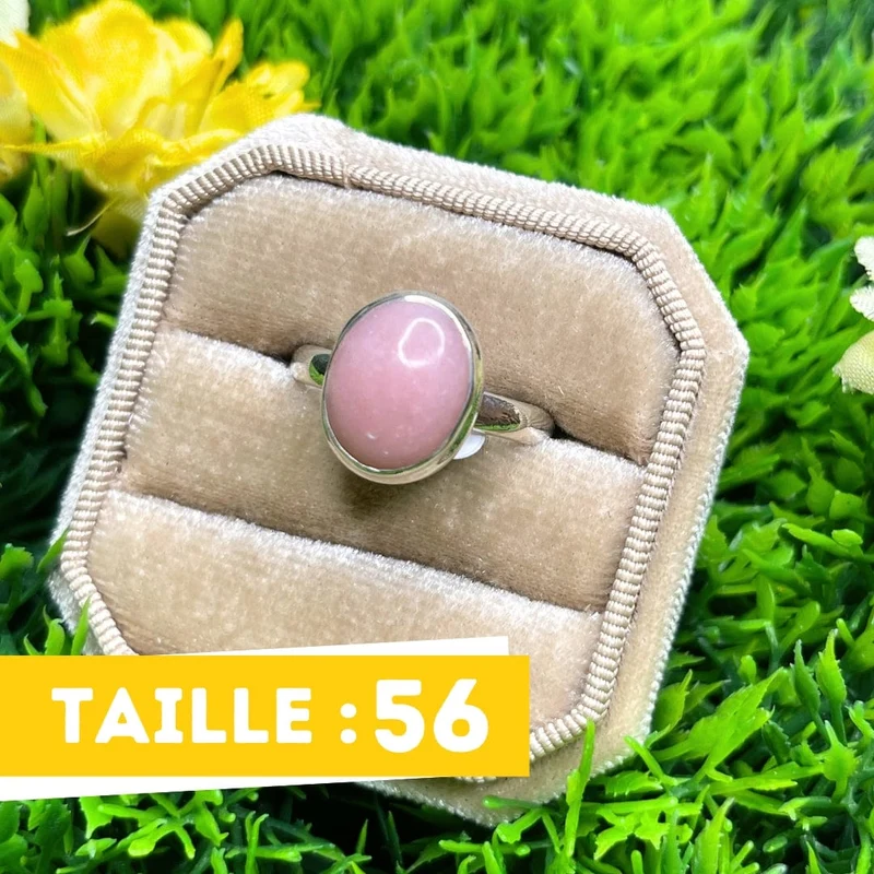 Rosafarbener Opal-Silberring Nr. 48