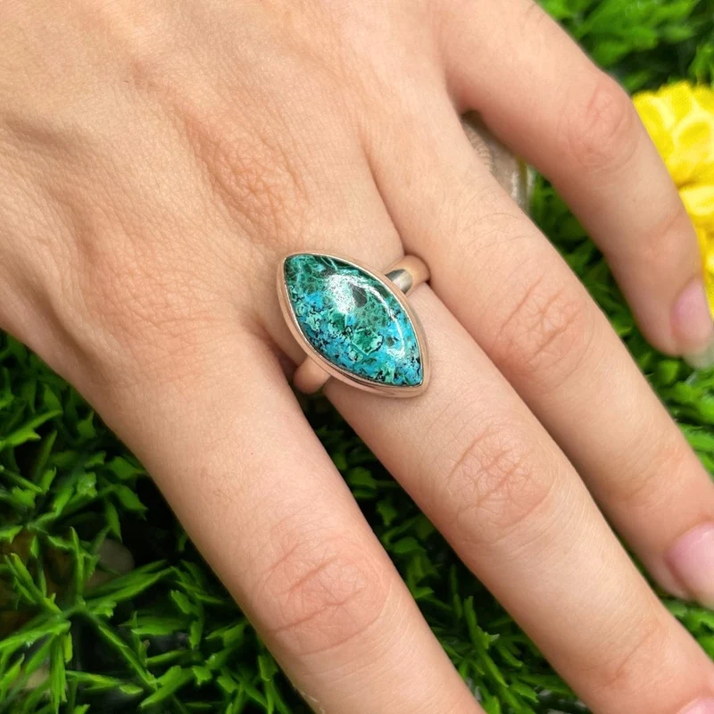 Chrysokoll-Malachit-Ring #6