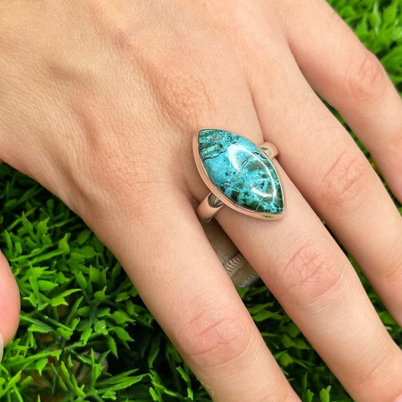 Chrysokoll-Malachit-Ring #7