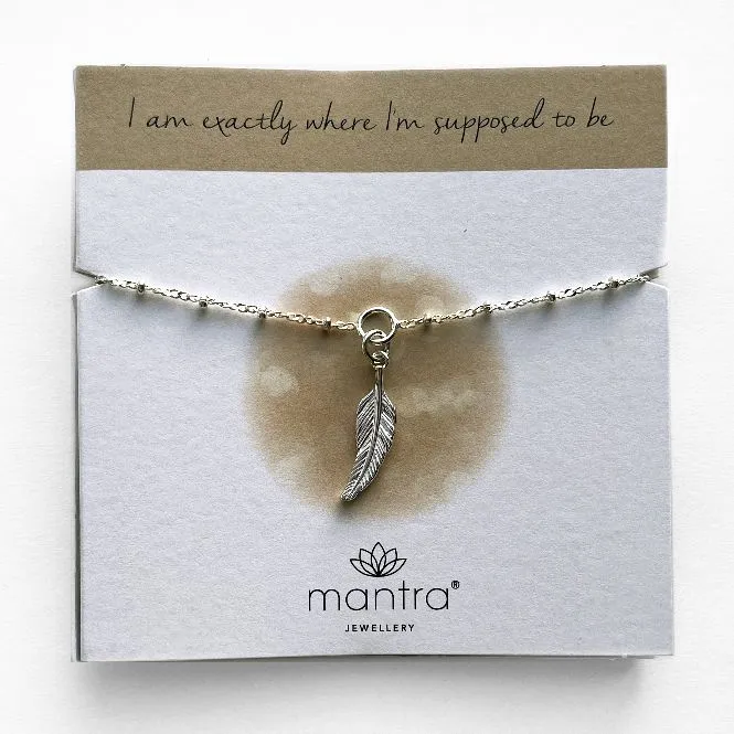 Feather Charm Bracelet in Sterling Silver