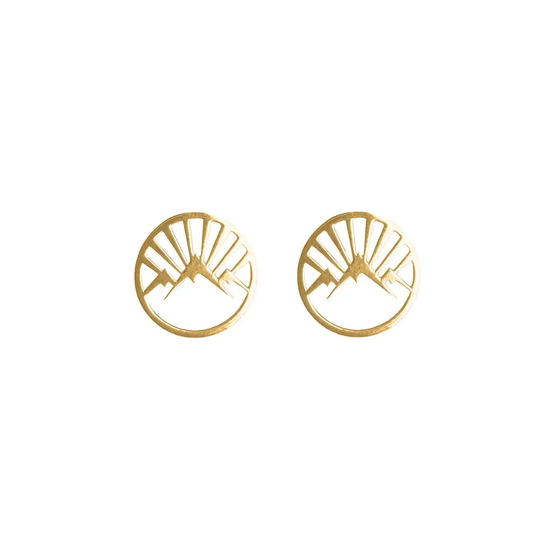 Mountain Earrings in Gold